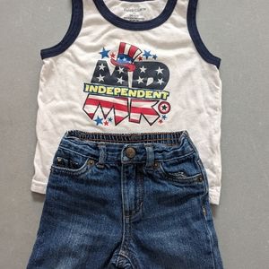 Cherokee Jeans 12M and Muscle Shirt Fadded Glory
